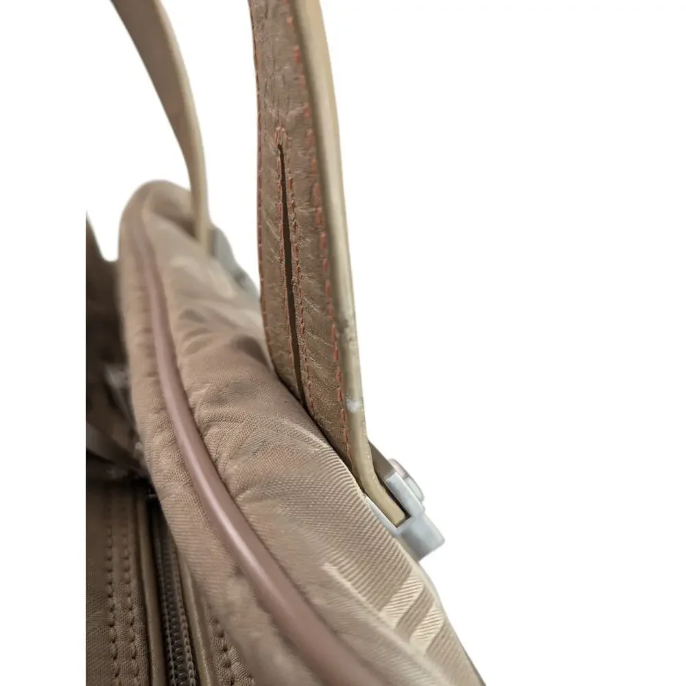 TUMI Signature Collection Logo Nylon Weekender Carry On Duffle Travel Bag Beige